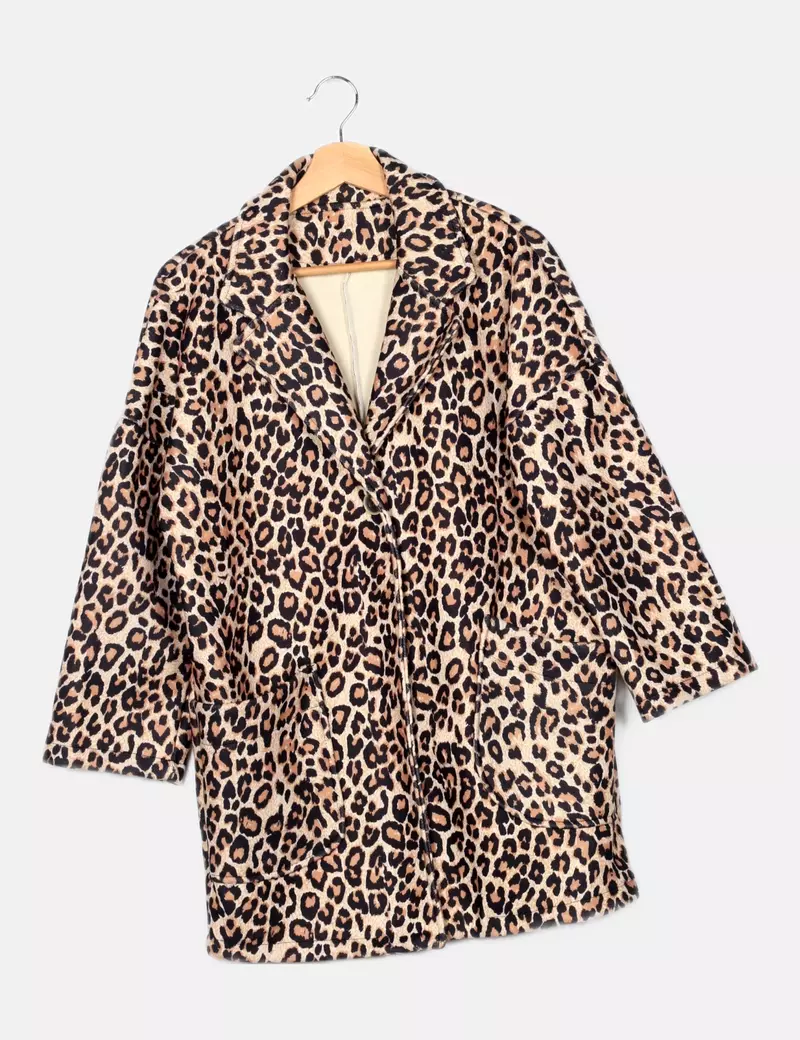 NoName Abrigo beige animal print