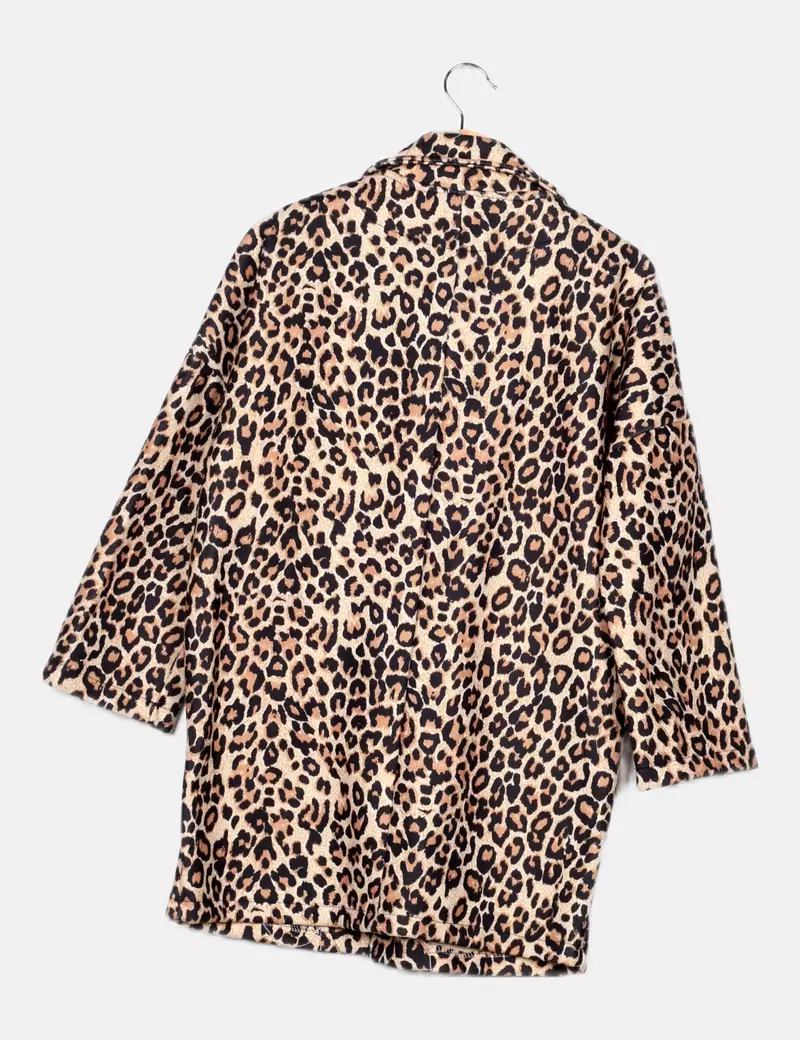 NoName Abrigo beige animal print