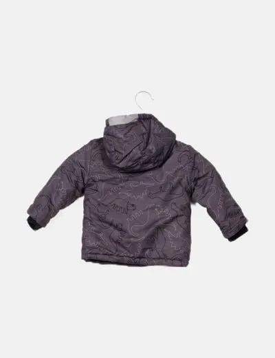 NoName Abrigo gris estampado dinosaurios