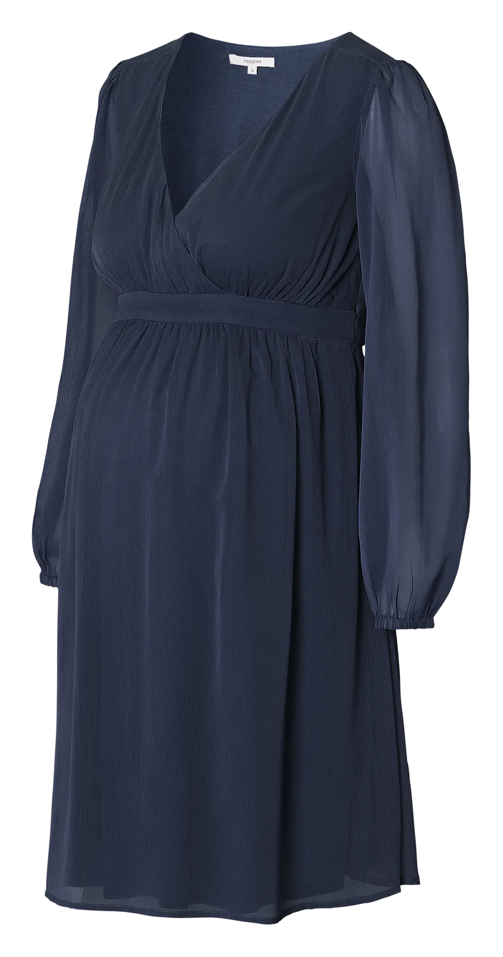 NOPPIES JAYA  VESTIDO CORTO DE CREPé CON CUELLO CRUZADO EN AZUL