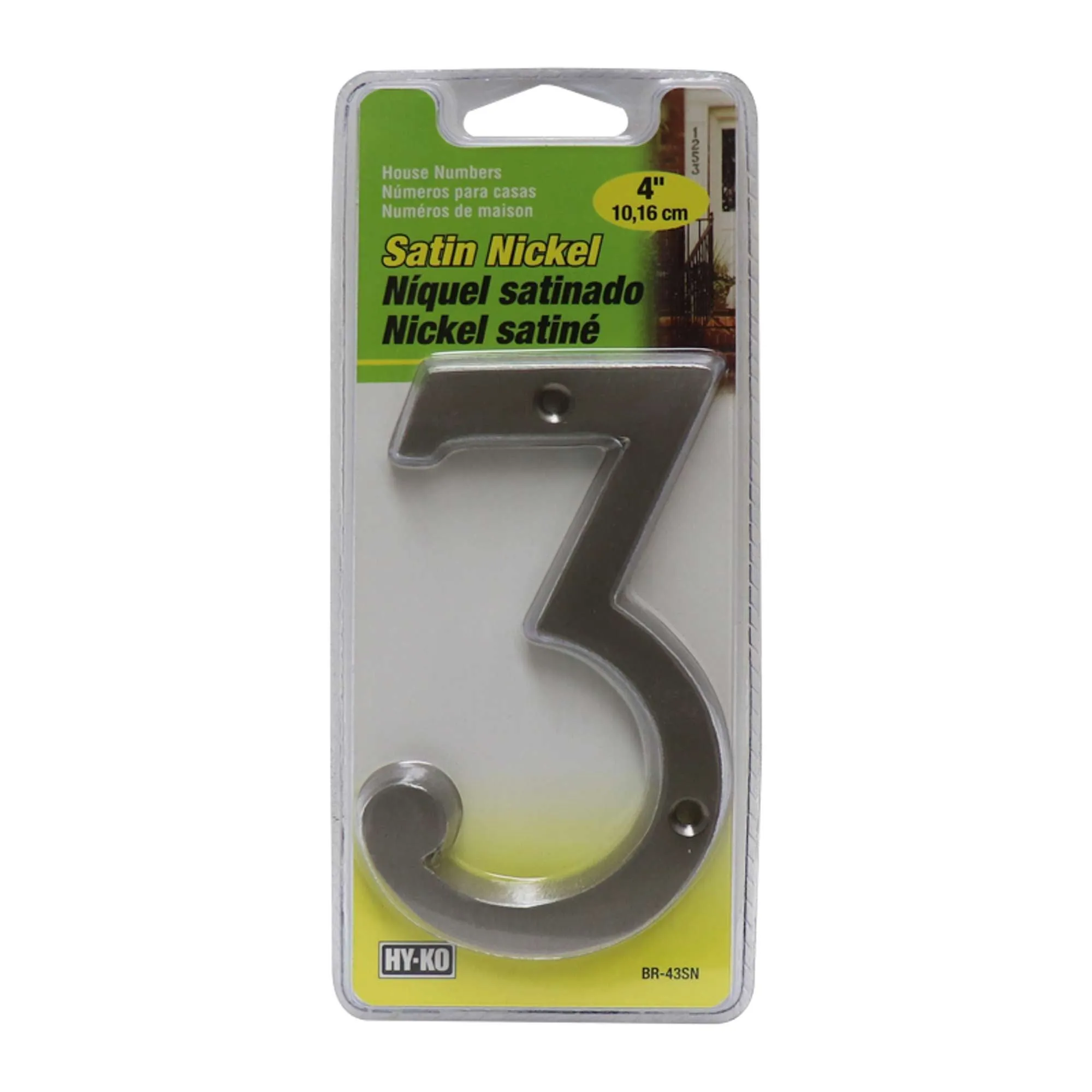 Número 3  Para Casa Níquel Satinado