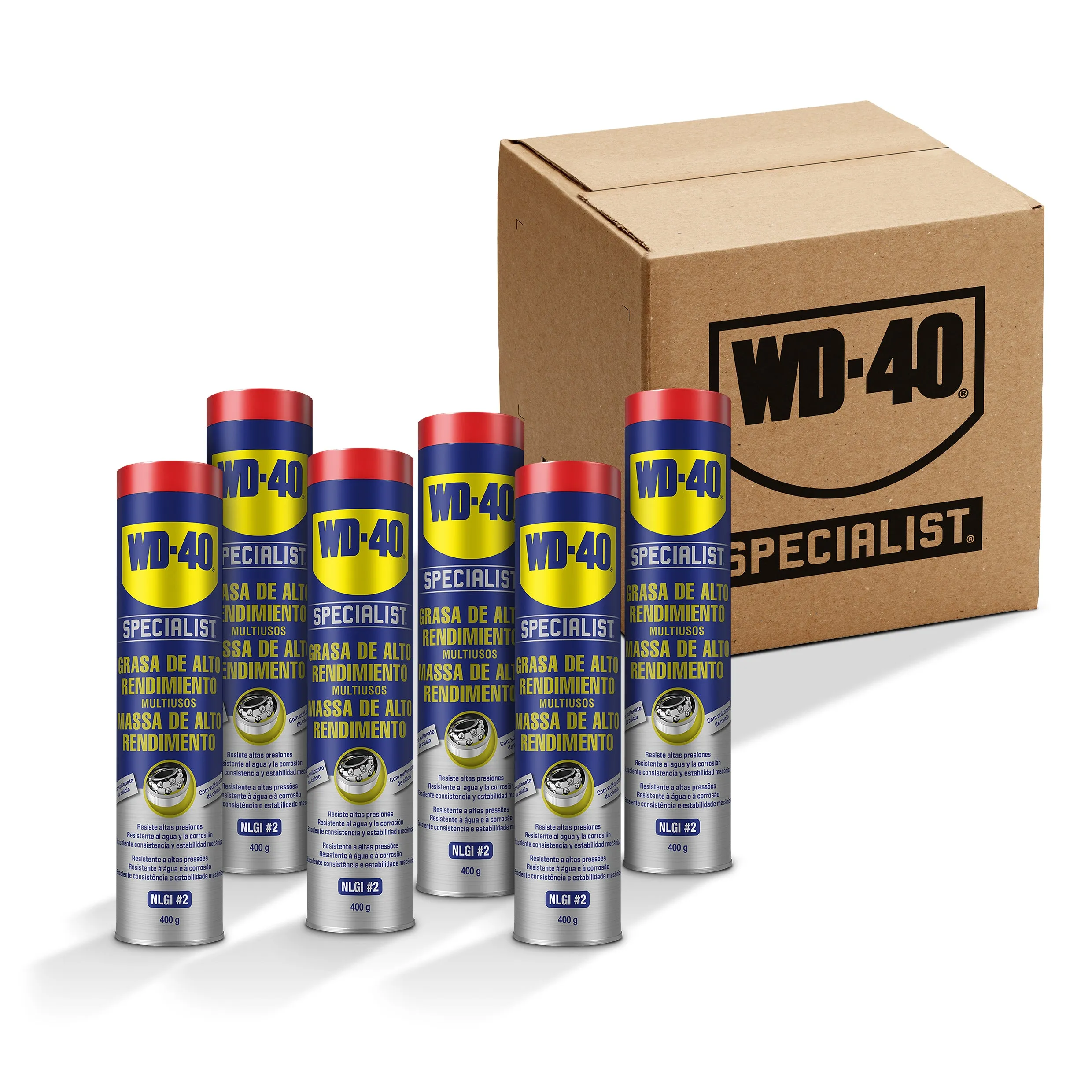 Pack de 6 unidades Grasa Alto Rendimiento WD 40 Specialist de 400g