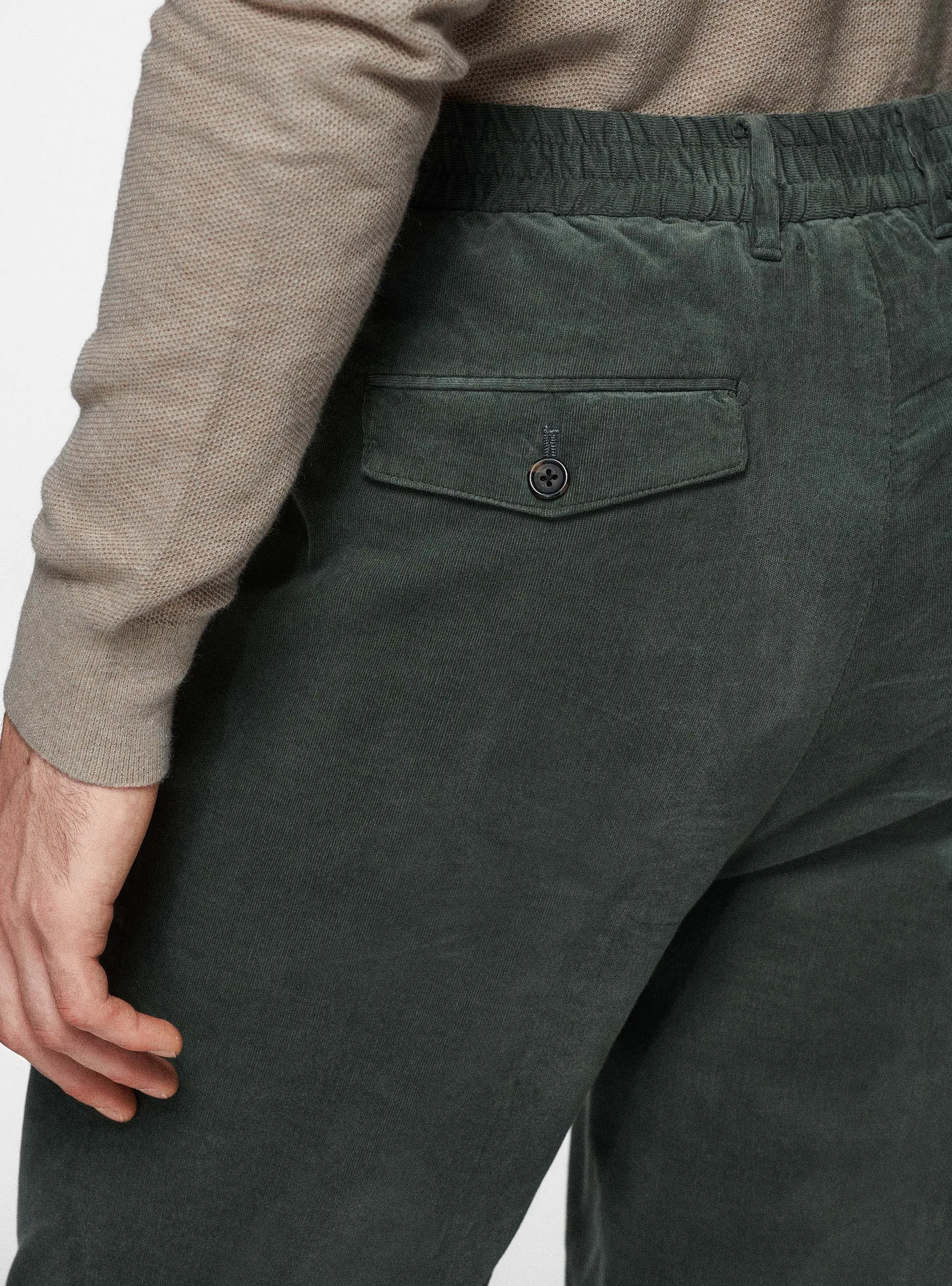 Pantalón elástico de rayas milleraies de terciopelo