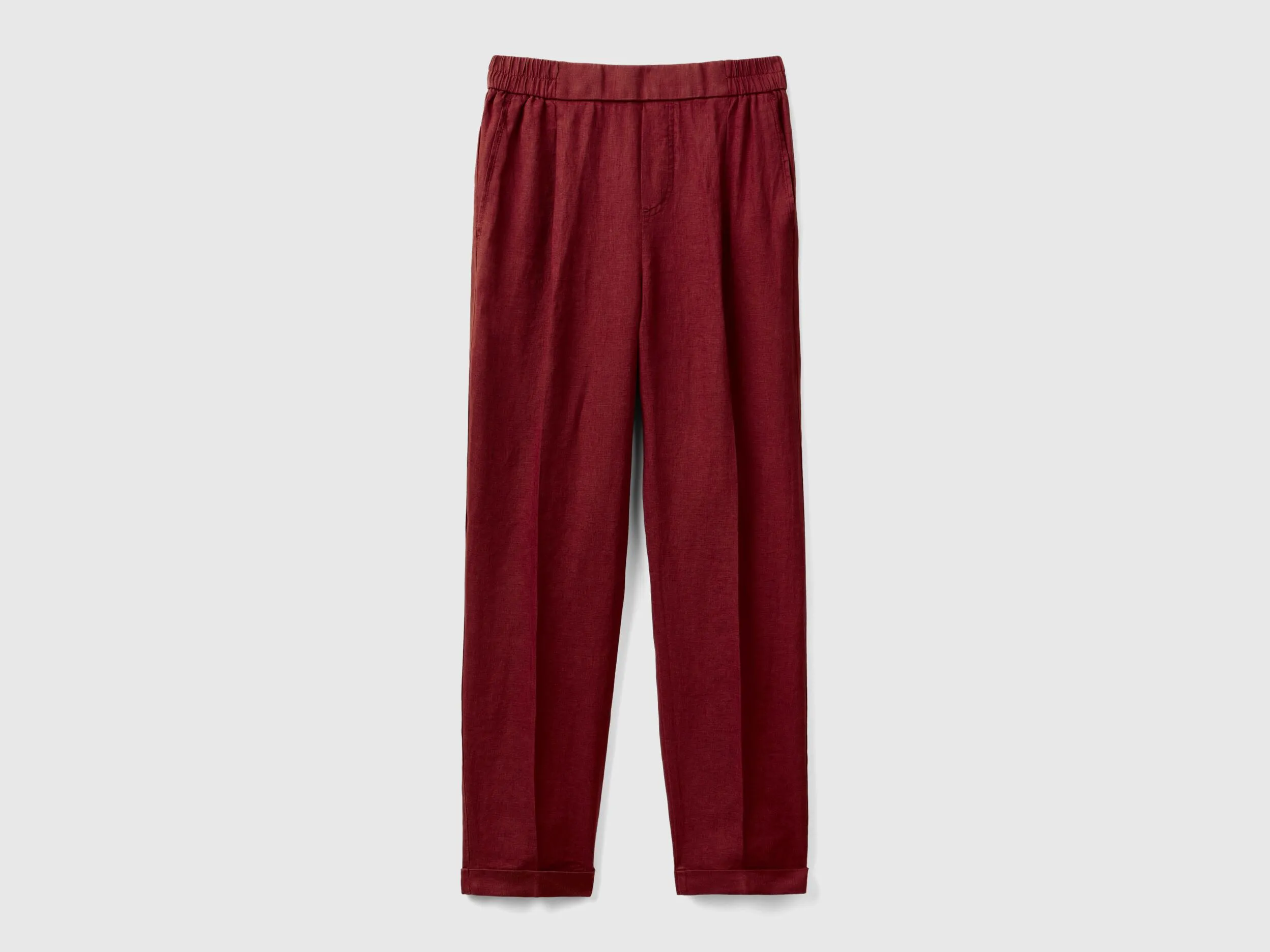 Pantalón regular fit de 100 % lino