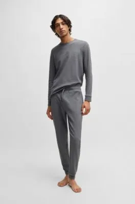 Pantalones de pijama de algodón con logo bordado