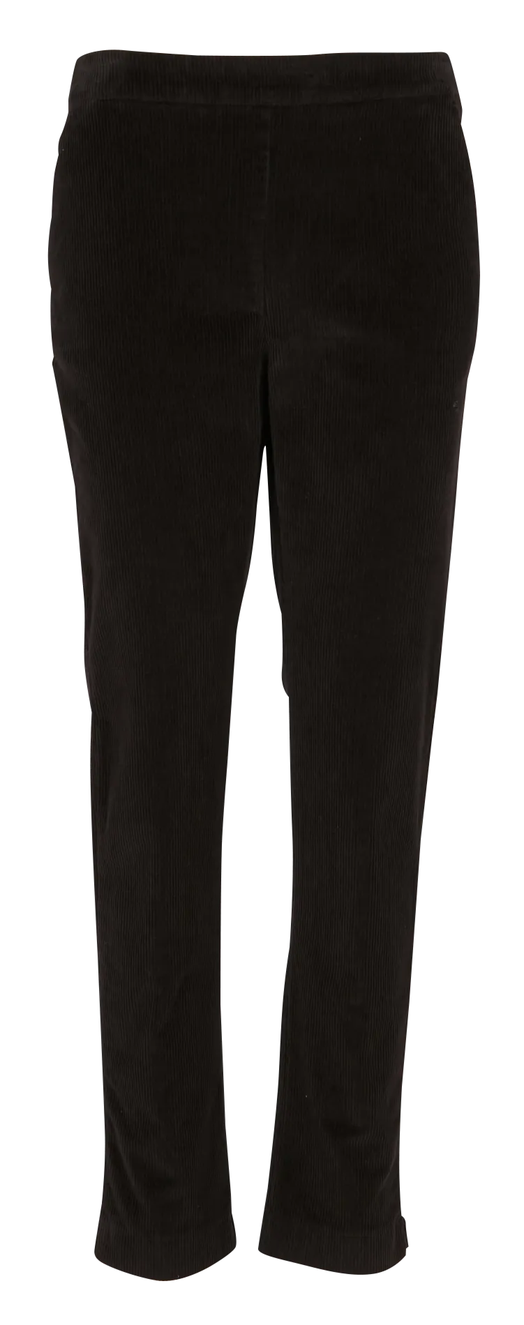 Pantalón recto de mezcla de algodón de talle alto en negro
