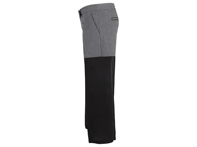 Pantalón Viktor & Rolf Bicolor de Lana Negra y Gris Negro 
