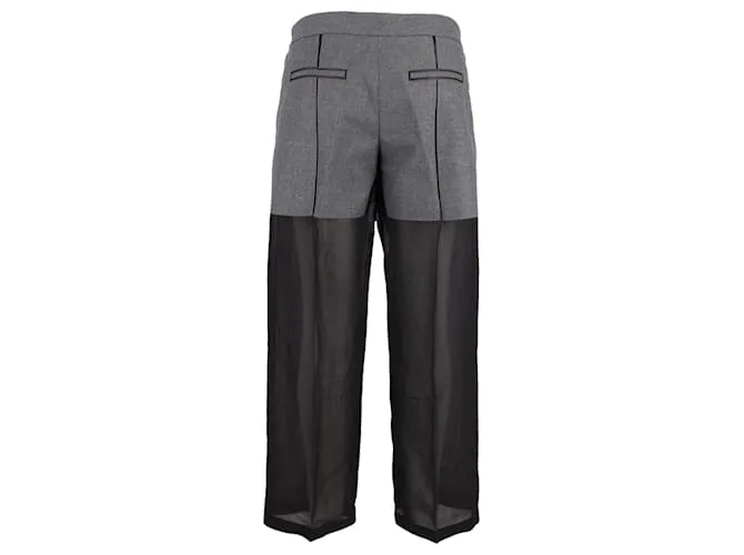Pantalón Viktor & Rolf Bicolor de Lana Negra y Gris Negro 