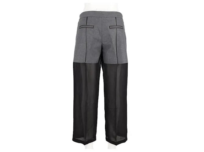 Pantalón Viktor & Rolf Bicolor de Lana Negra y Gris Negro 