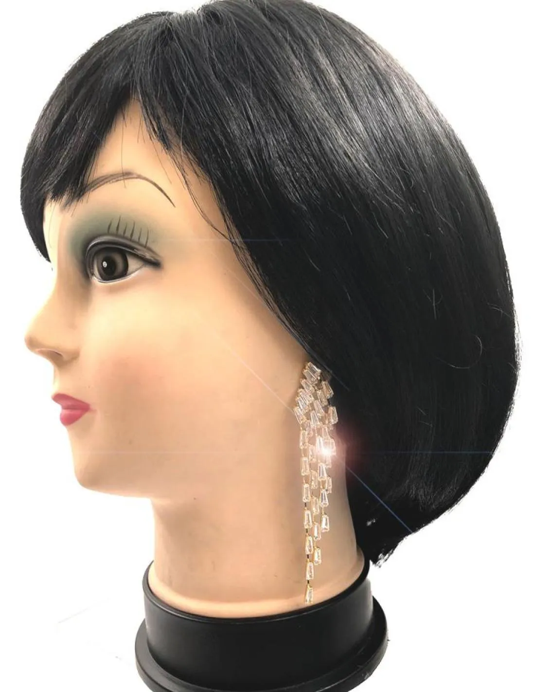 PENDIENTES DE MUJER LARGOS PLATEADOS FABULOSO DISEÑO DE CRISTAL EN CASCADA