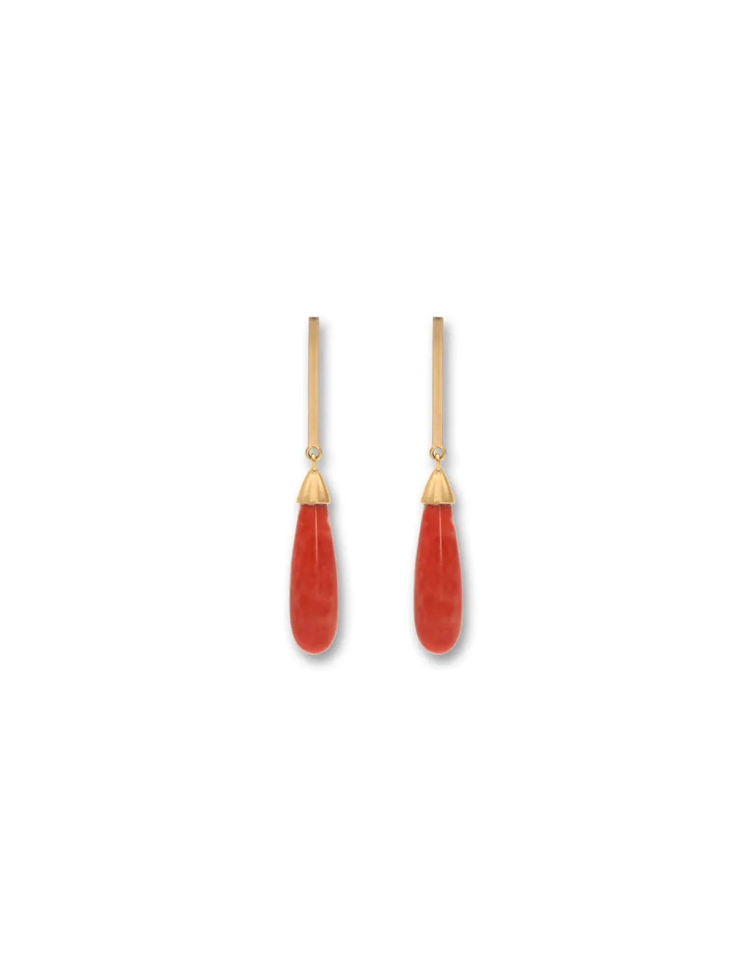 Pendientes Oro Amarillo Y Coral