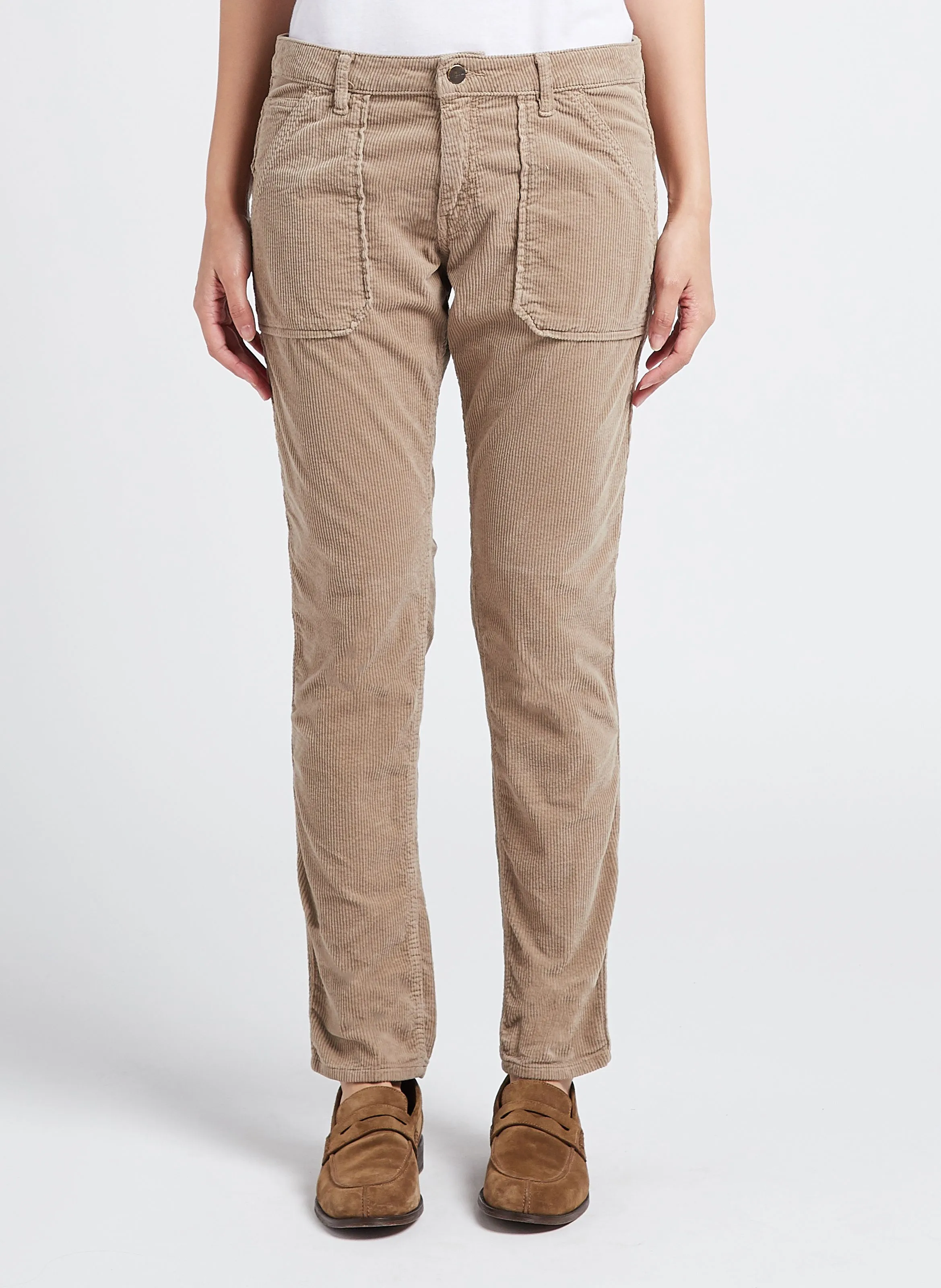 PIERCE  PANTALóN SLIM DE PANA EN BEIGE