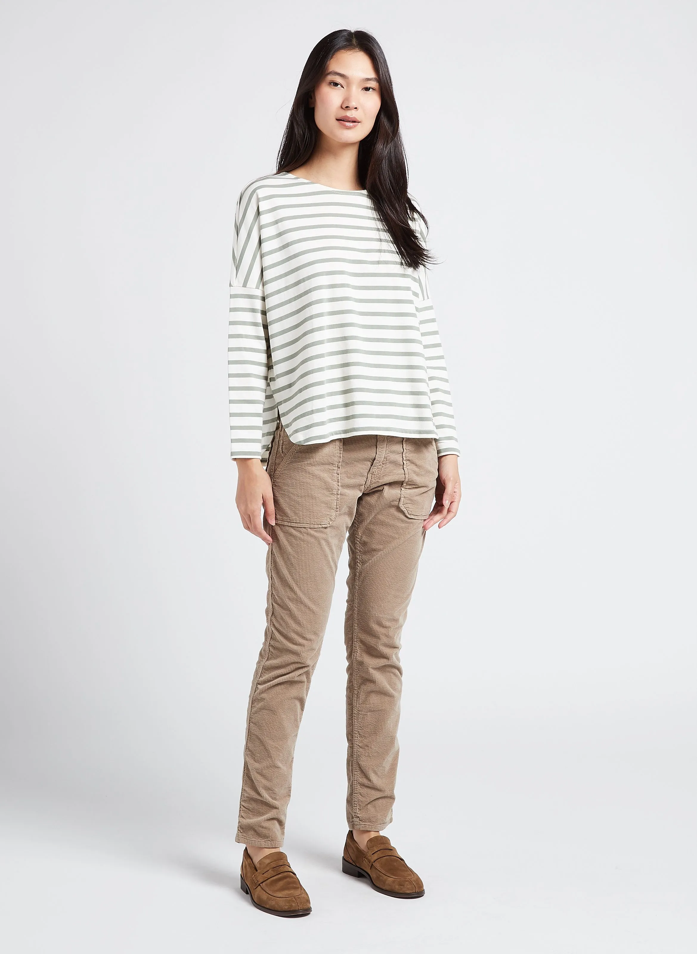 PIERCE  PANTALóN SLIM DE PANA EN BEIGE
