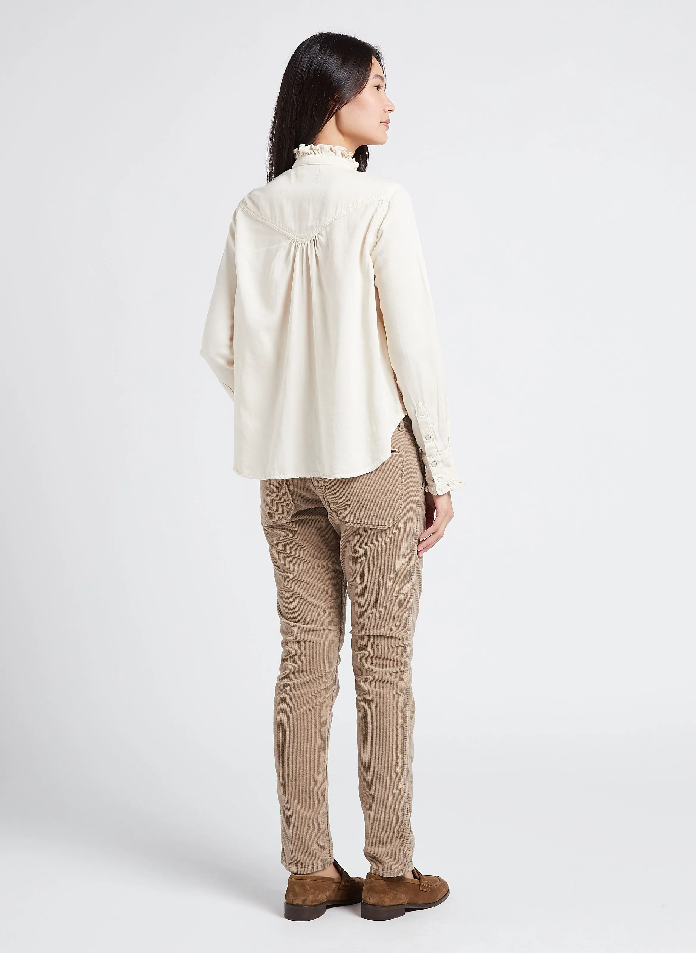 PIERCE  PANTALóN SLIM DE PANA EN BEIGE