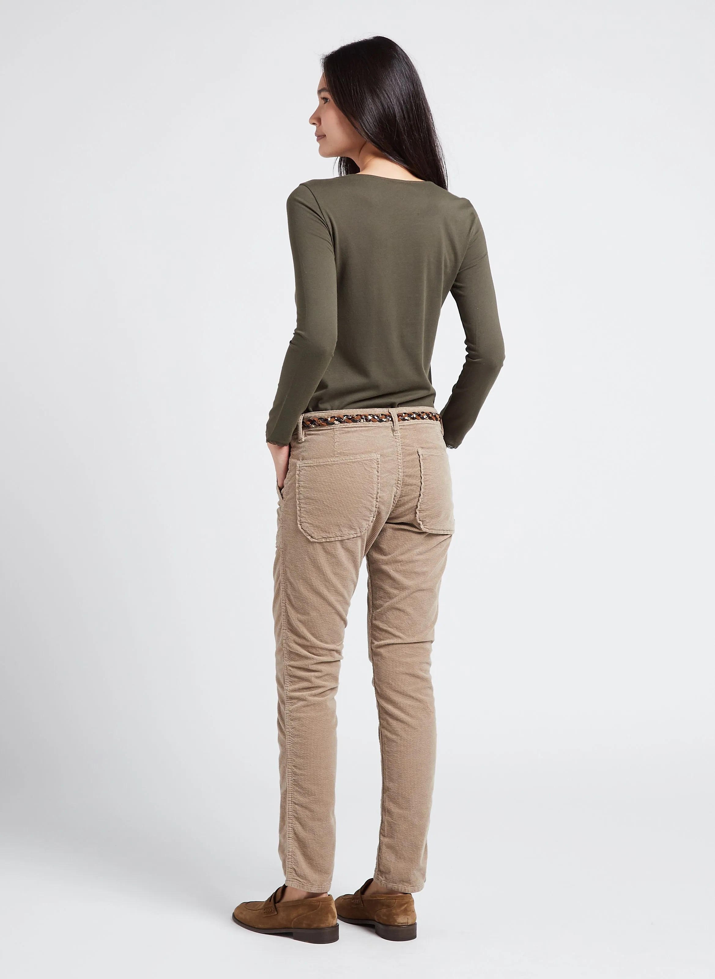 PIERCE  PANTALóN SLIM DE PANA EN BEIGE