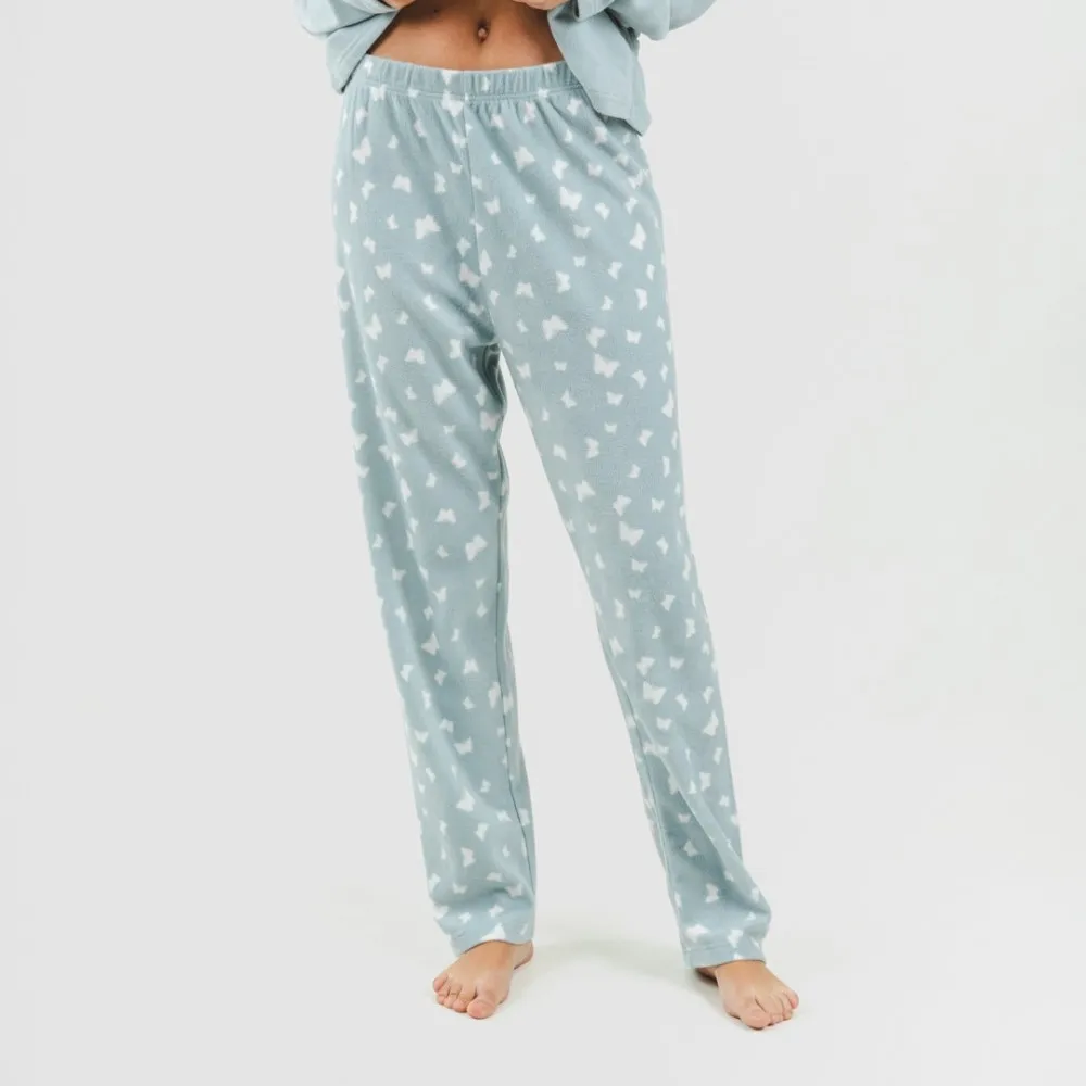 Pijama polar Butterflies verde tiffany