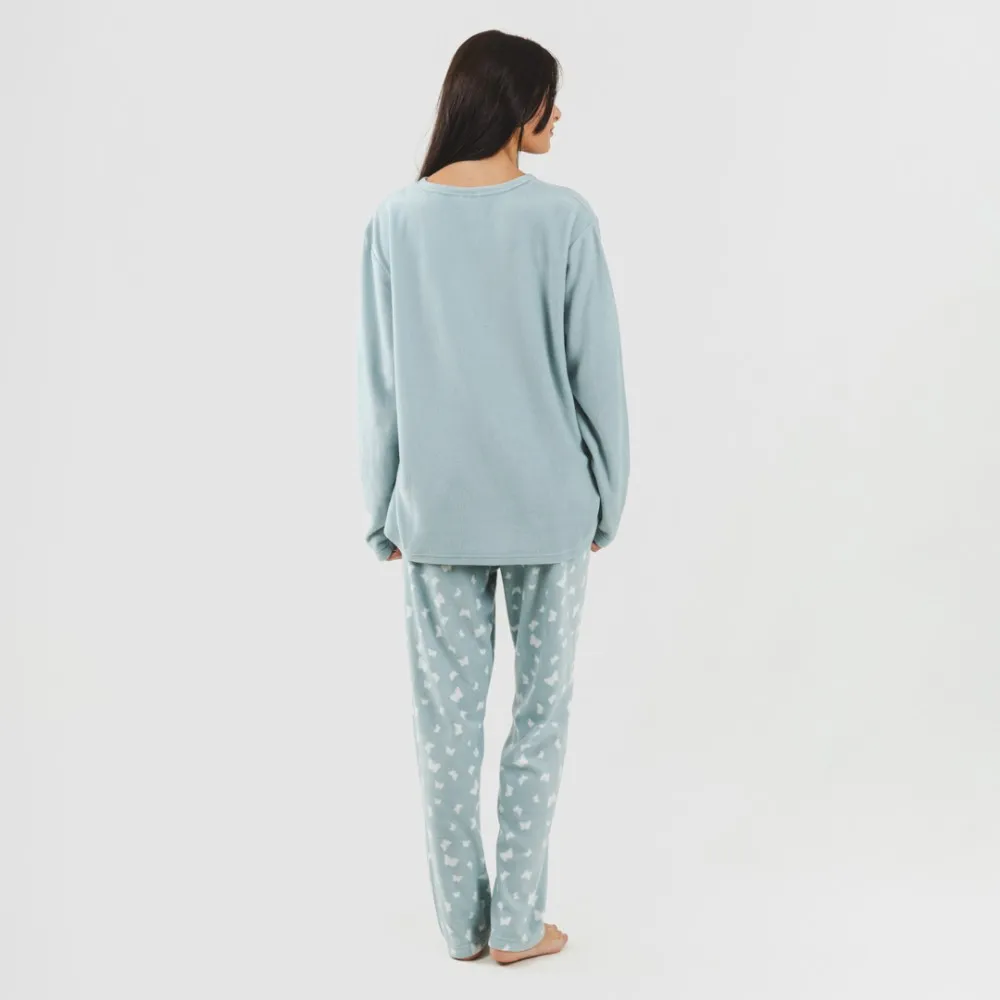 Pijama polar Butterflies verde tiffany