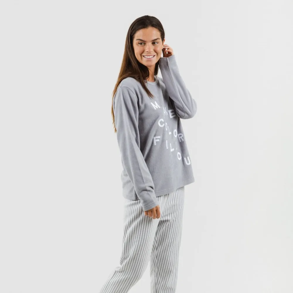 Pijama polar Emiro gris medio