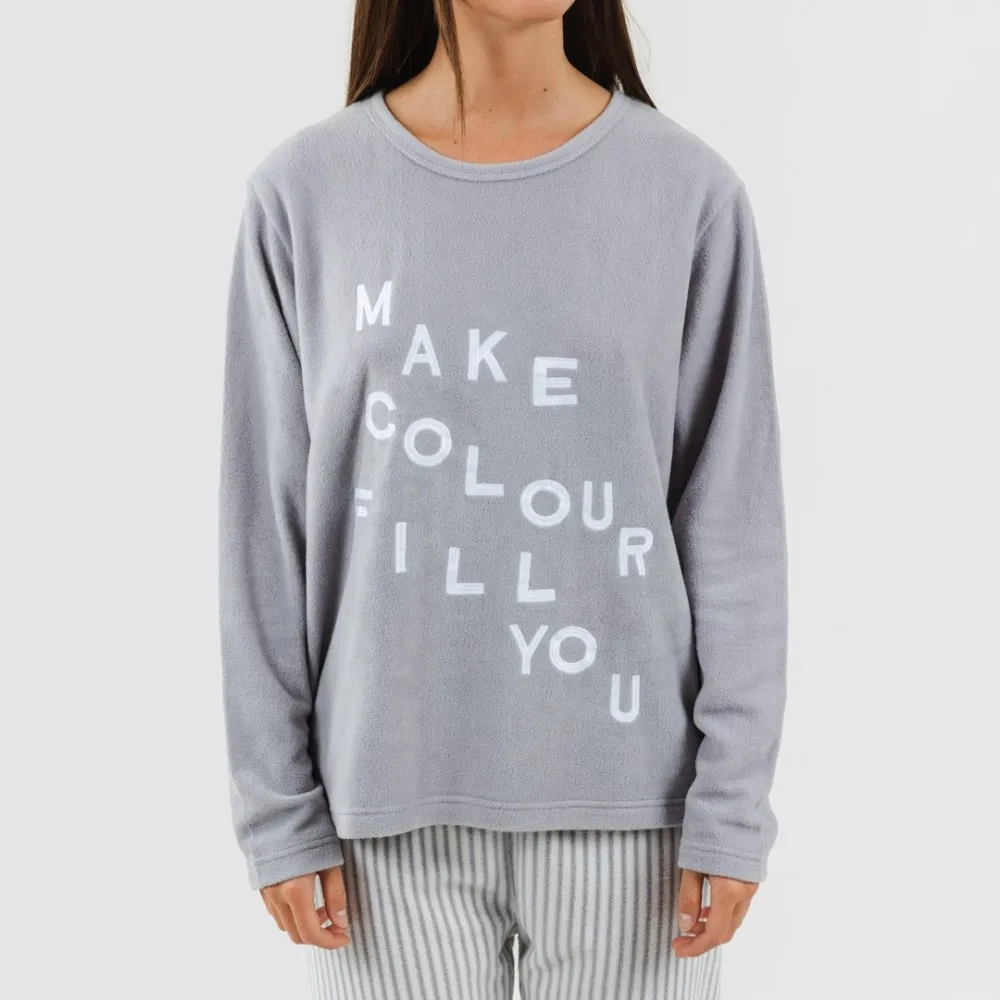 Pijama polar Emiro gris medio