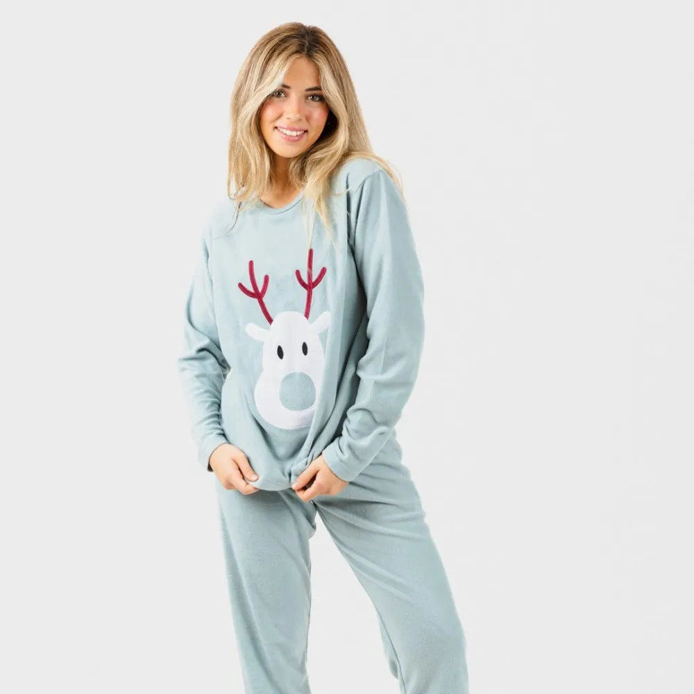 Pijama polar Rudolf verde tiffany