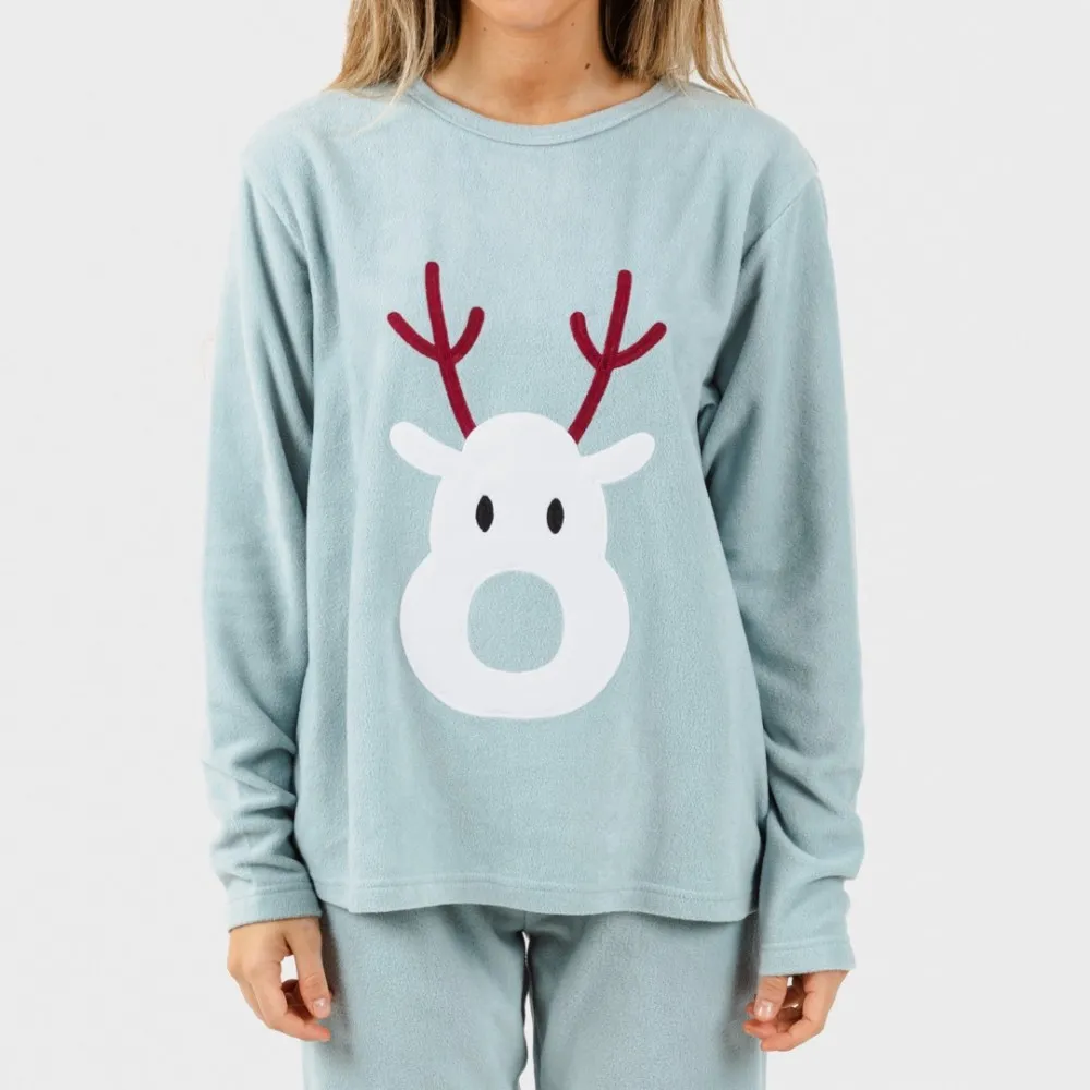 Pijama polar Rudolf verde tiffany