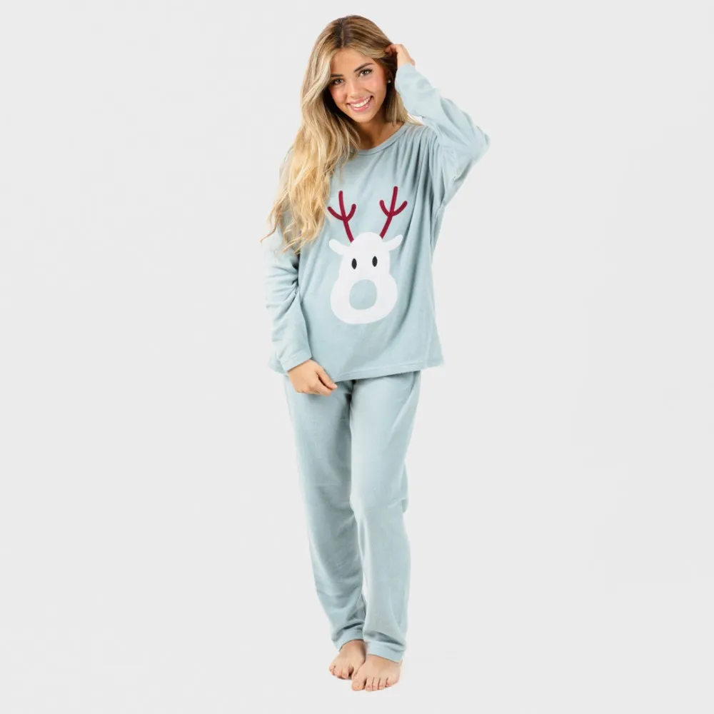 Pijama polar Rudolf verde tiffany