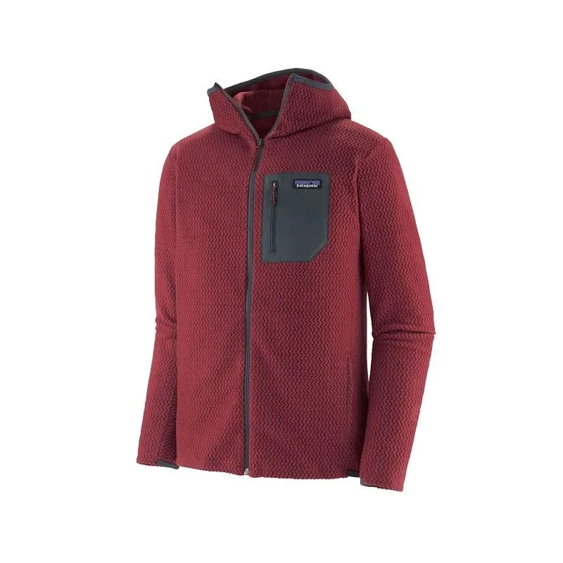 Polar Patagonia R1 Air Sudadera con capucha y cremallera (Rojo Sequoia) hombre