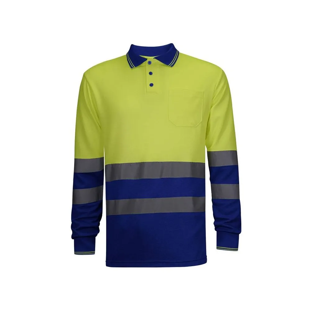 Polo manga larga combinado de alta visibilidad