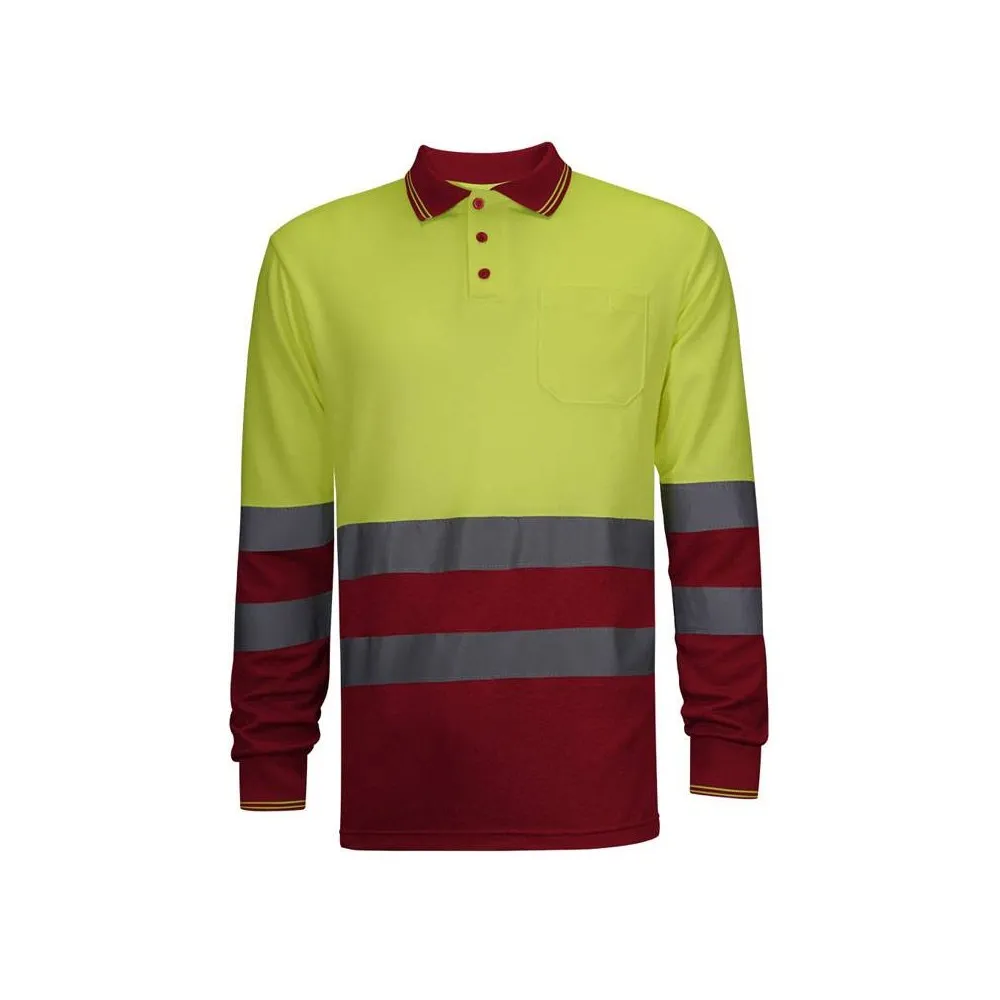 Polo manga larga combinado de alta visibilidad