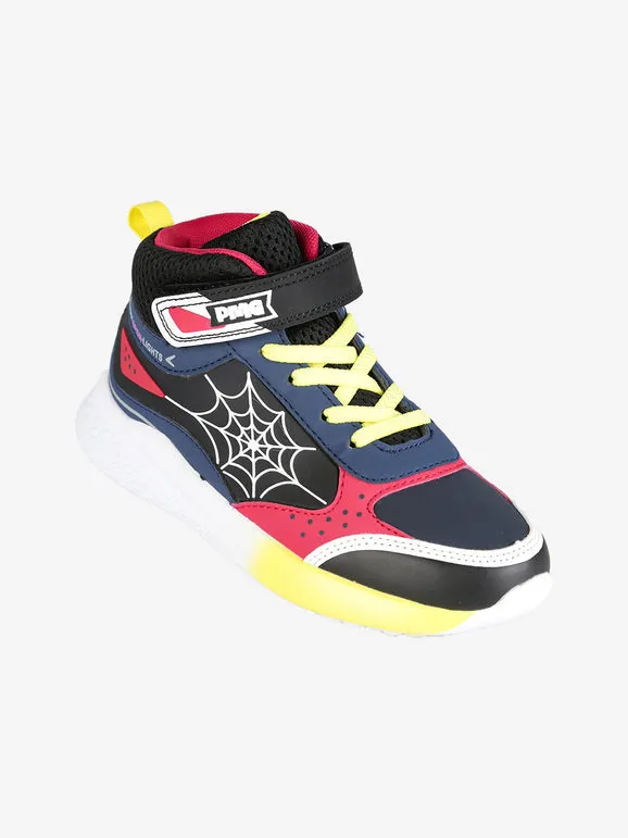 Primigi Zapatillas altas para niños con correa y luces.