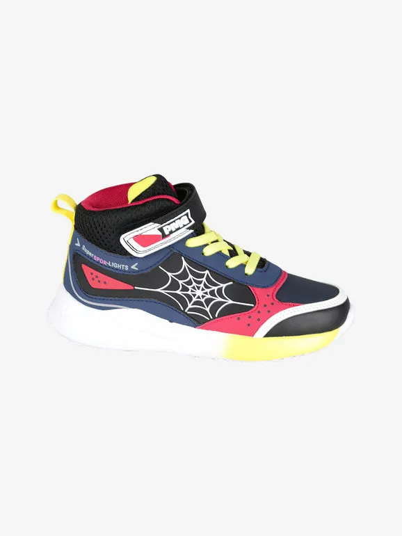 Primigi Zapatillas altas para niños con correa y luces.