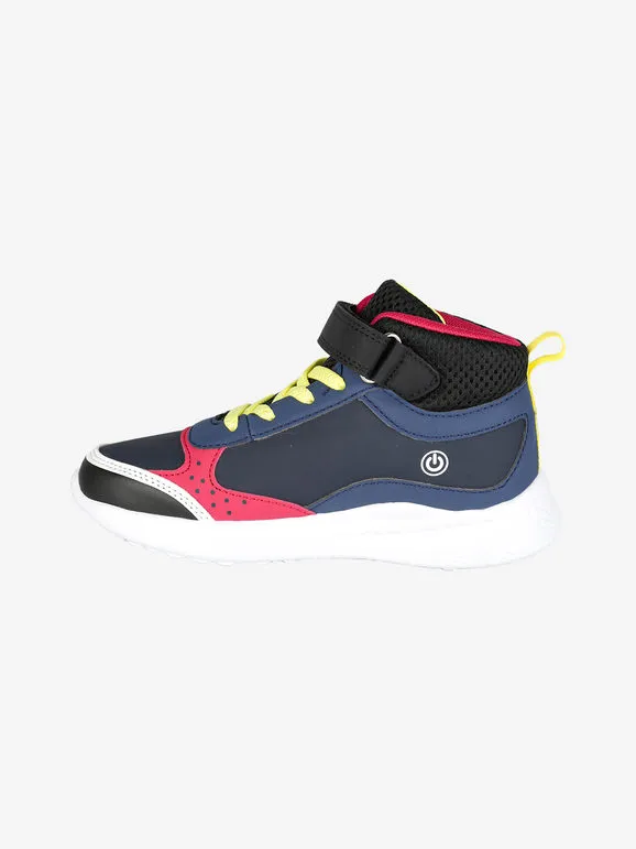 Primigi Zapatillas altas para niños con correa y luces.