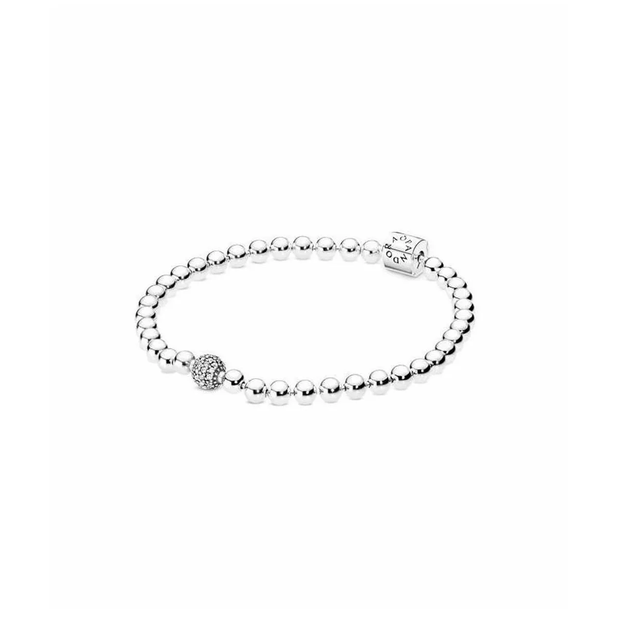 PULSERA DE CUENTAS Y PAVé  PANDORA