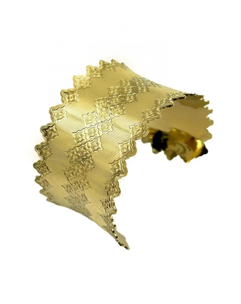 PULSERAS ANCHAS DORADAS BRAZALETE AJUSTABLE CON GRABADO