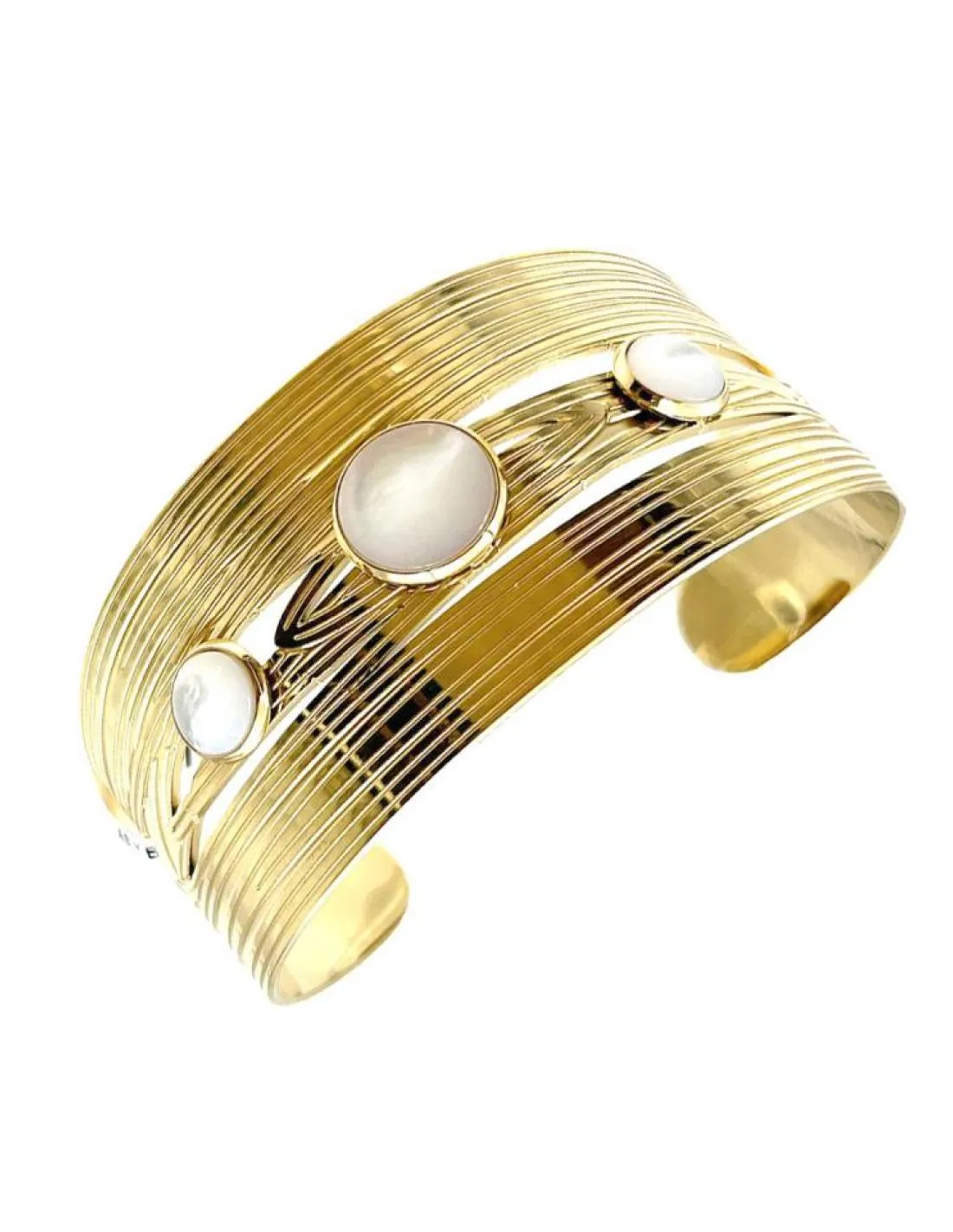 PULSERAS ANCHAS DORADAS Y BLANCAS PARA INVITADAS