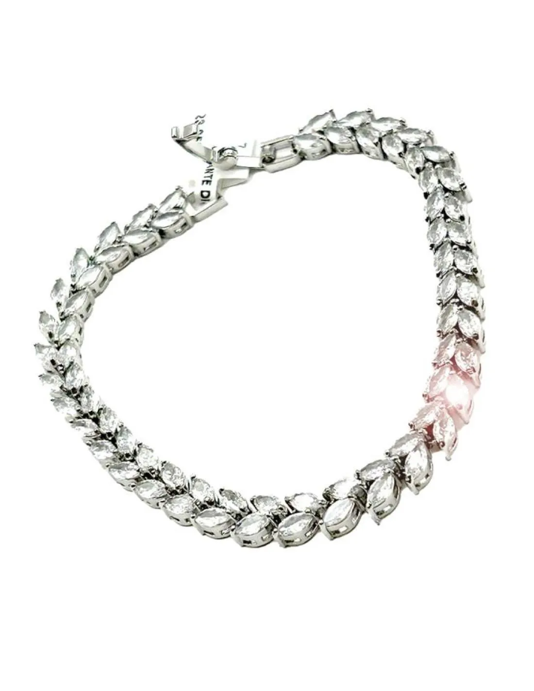PULSERAS BODA ELEGANTE DISEÑO PLATEADO CON CIRCON