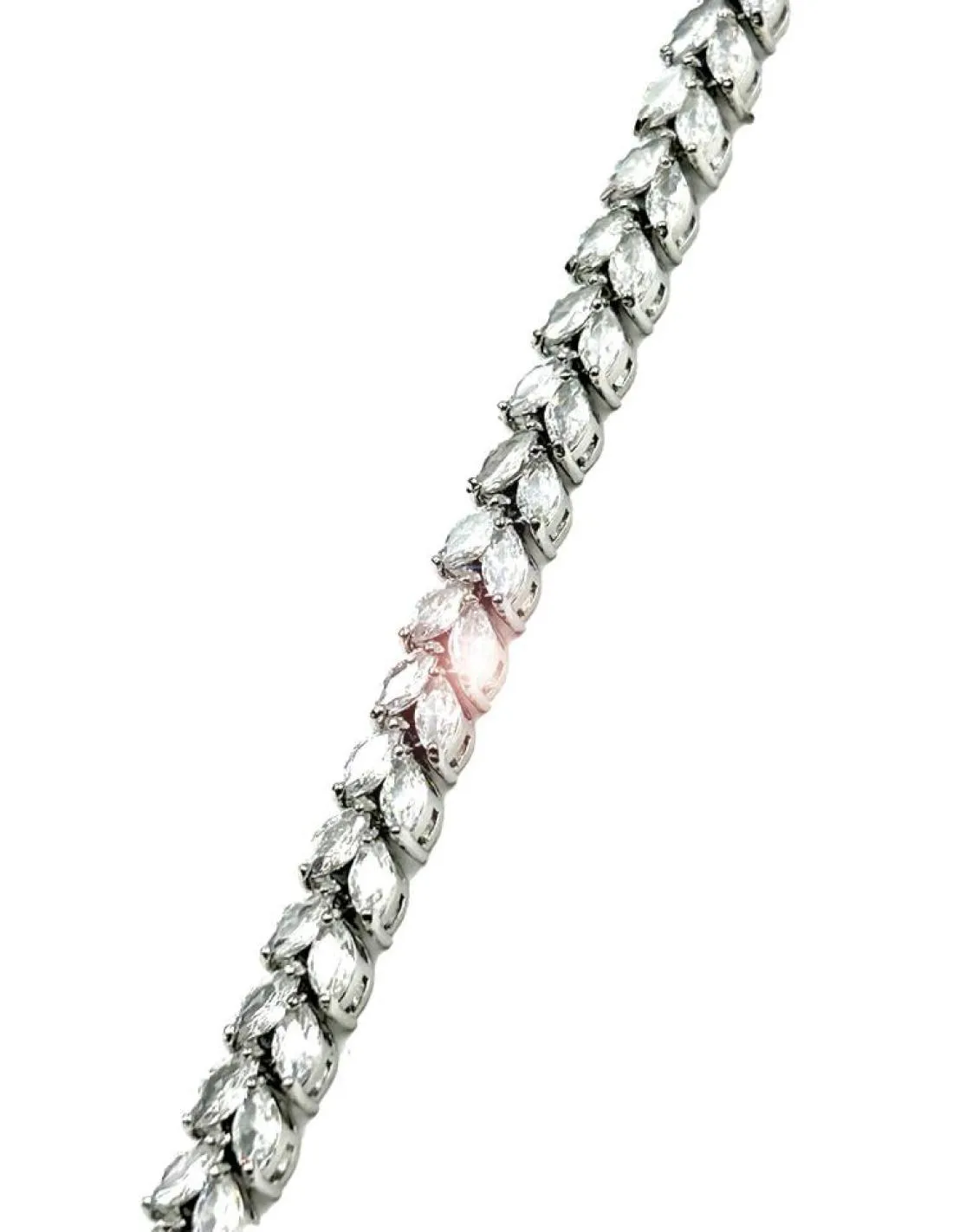 PULSERAS BODA ELEGANTE DISEÑO PLATEADO CON CIRCON