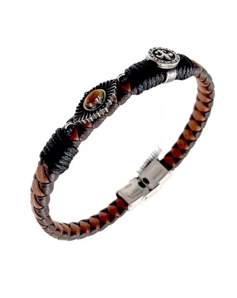 PULSERAS CUERO PARA HOMBRE MARRONES Y NEGRAS MUY BONITAS