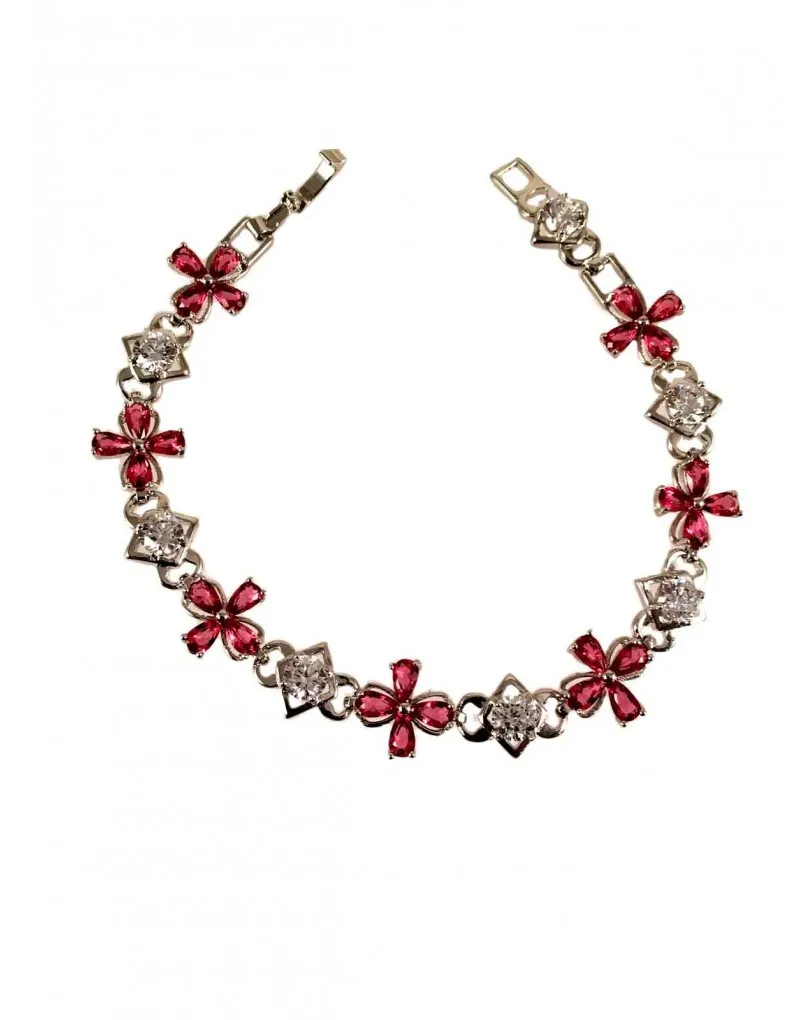 PULSERAS DE BISUTERIA FINA CON CIRCONITAS  ROSAS  BISUTERIA FINA ONLINE
