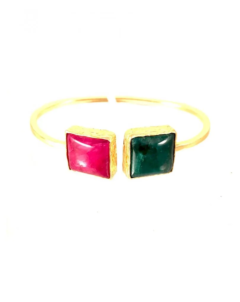 PULSERAS DE BISUTERIA  ORIGINALES CON PIEDRA NATURAL RUBI ESMERALDA