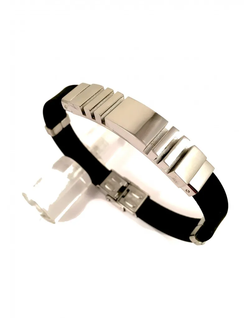 PULSERAS DE HOMBRE EN ACERO Y CAUCHO