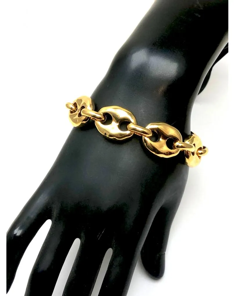 PULSERAS DORADAS ANCHAS MUJER CALABROTE, JOYERIA EL JARDIN DEL DESEO