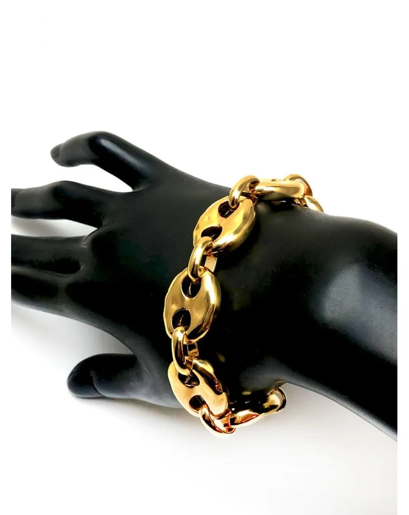 PULSERAS DORADAS ANCHAS MUJER CALABROTE, JOYERIA EL JARDIN DEL DESEO