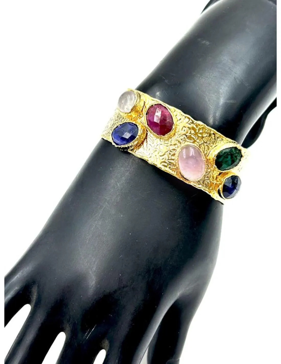 PULSERAS DORADAS DE BODA CON PEDRERIA SEMIPRECIOSA