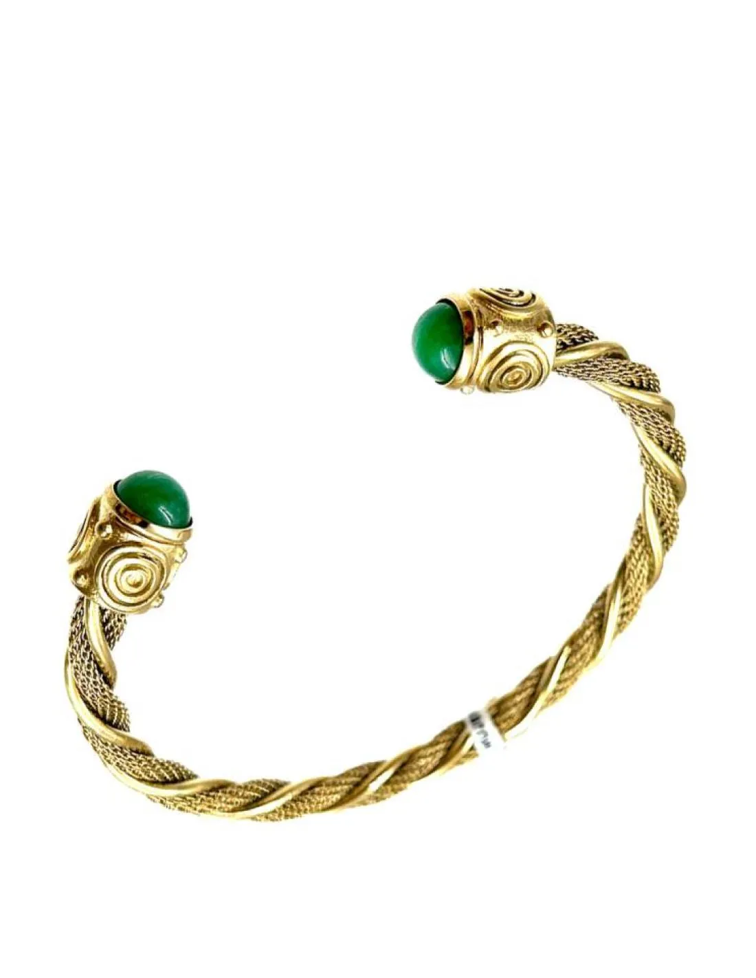 PULSERAS DORADAS PARA MUJER CON PIEDRAS VERDES