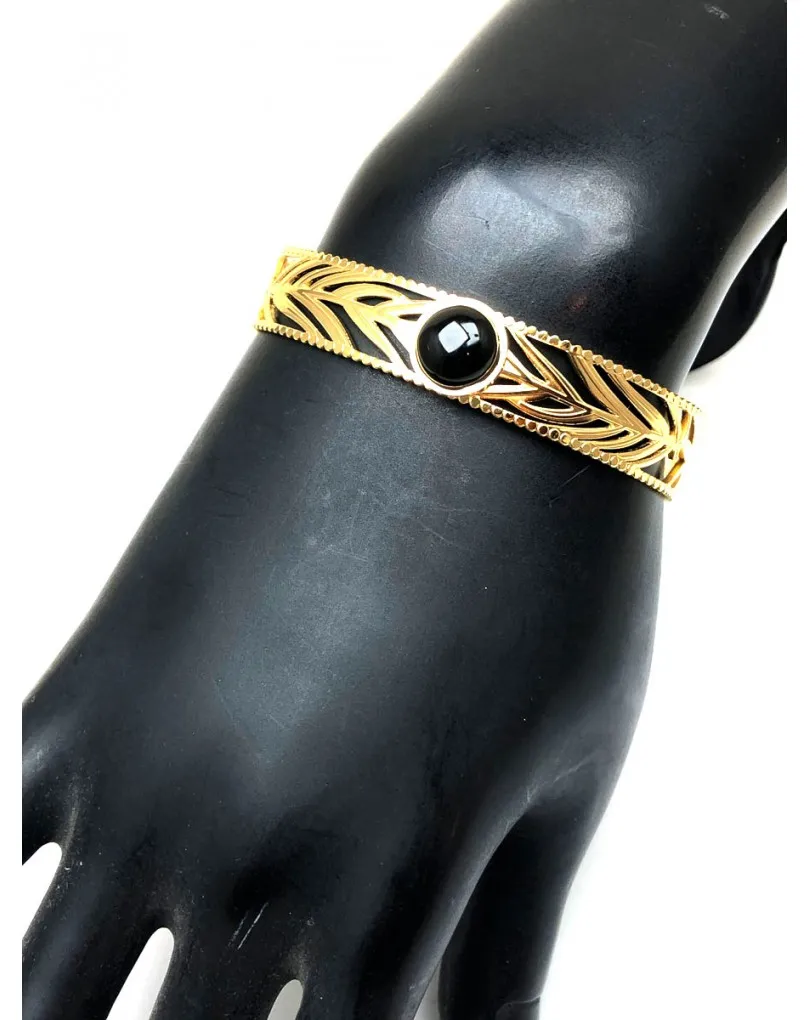 PULSERAS DORADAS Y NEGRAS INSPIRACION GRIEGA PARA TU MUÑECA