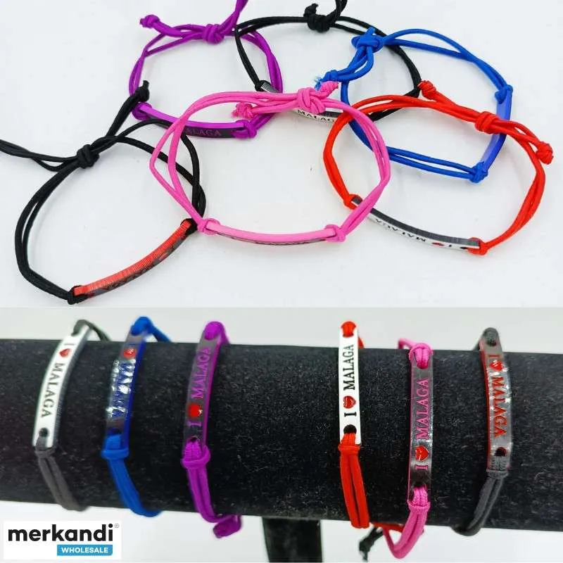 Pulseras I Love Málaga | Lote de bisutería al por mayor
