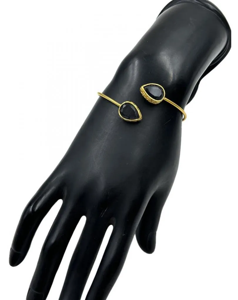PULSERAS MUJER DORADAS Y NEGRAS SENCILLEZ ELEGANTE