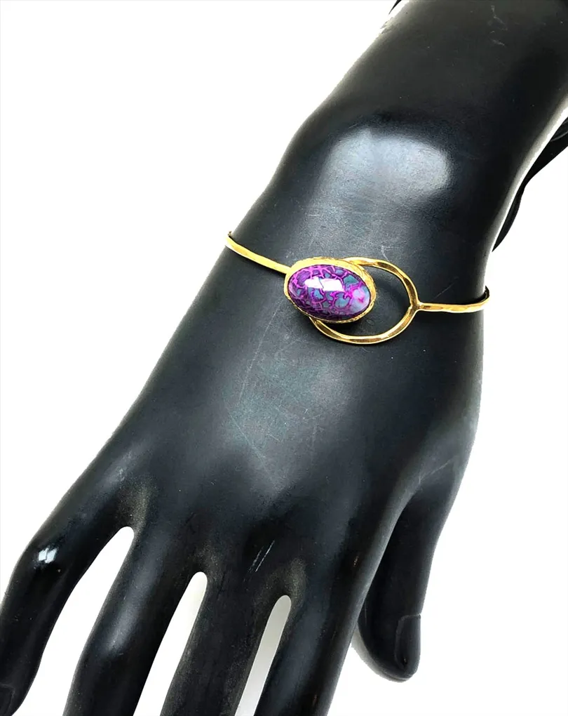 PULSERAS PIEDRAS NATURALES MORADA  ALTA BISUTERIA Y JOYERIA ONLINE