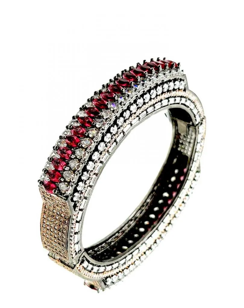 PULSERAS ROSAS CON CIRCONITAS ESPECTACULAR BRAZALETE ANTIGUO